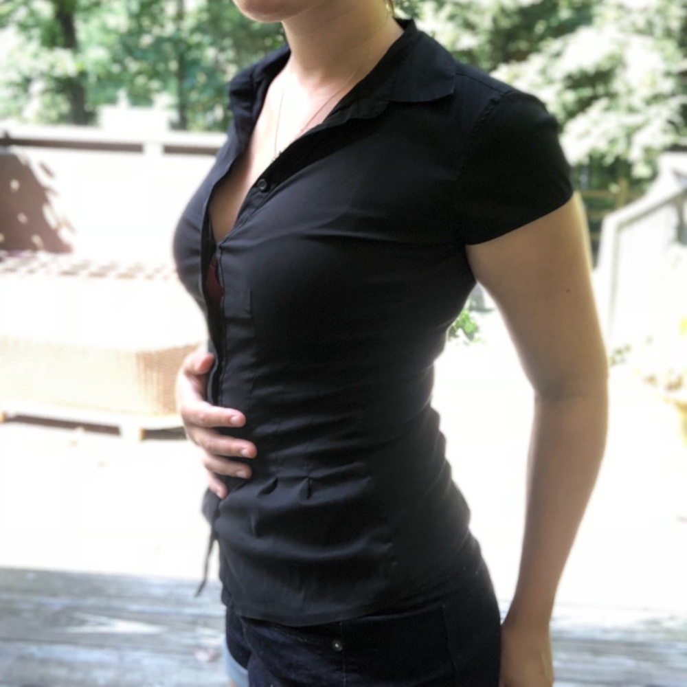 Armani Exchange Black Button-Down